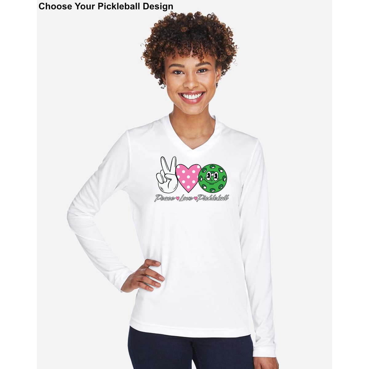 Women's Long Sleeve Pickleball Performance Shirt - Choose Your Design