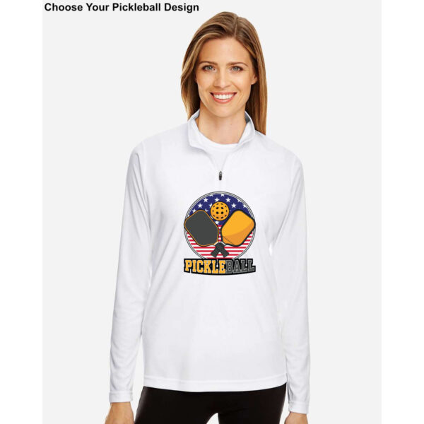 Women's Pickleball Performance Quarter-Zip Pullover - Choose Your Design