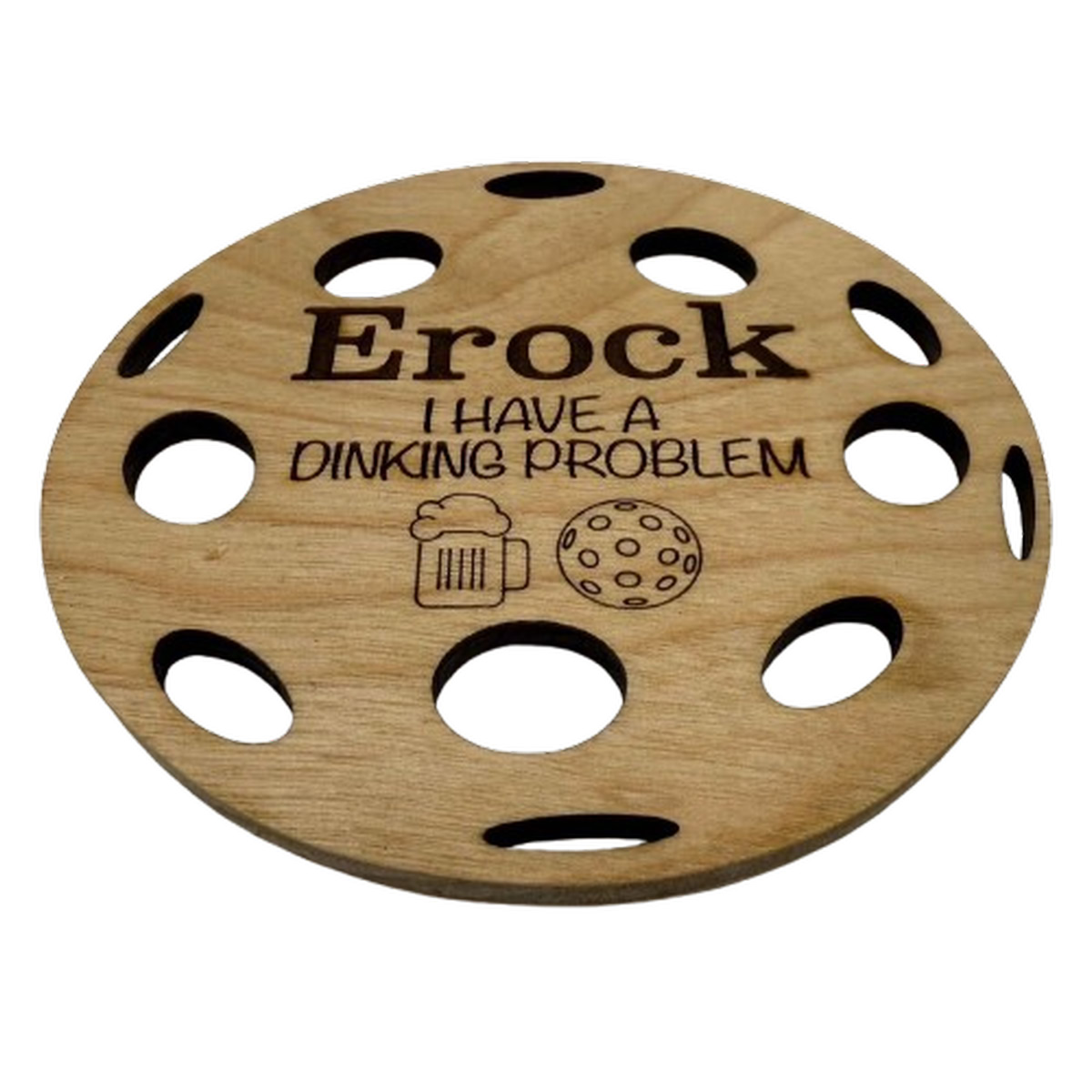 Pickleball Wood Coasters – Custom Set of 4 – Round - Image 2