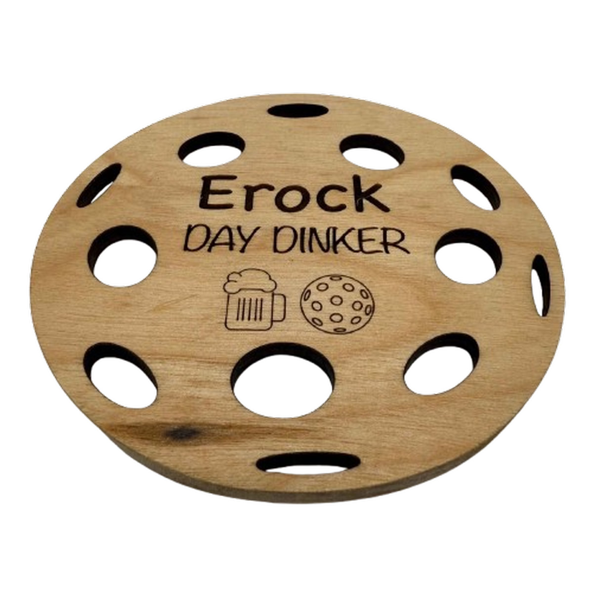 Pickleball Wood Coasters – Custom Set of 4 – Round - Image 5