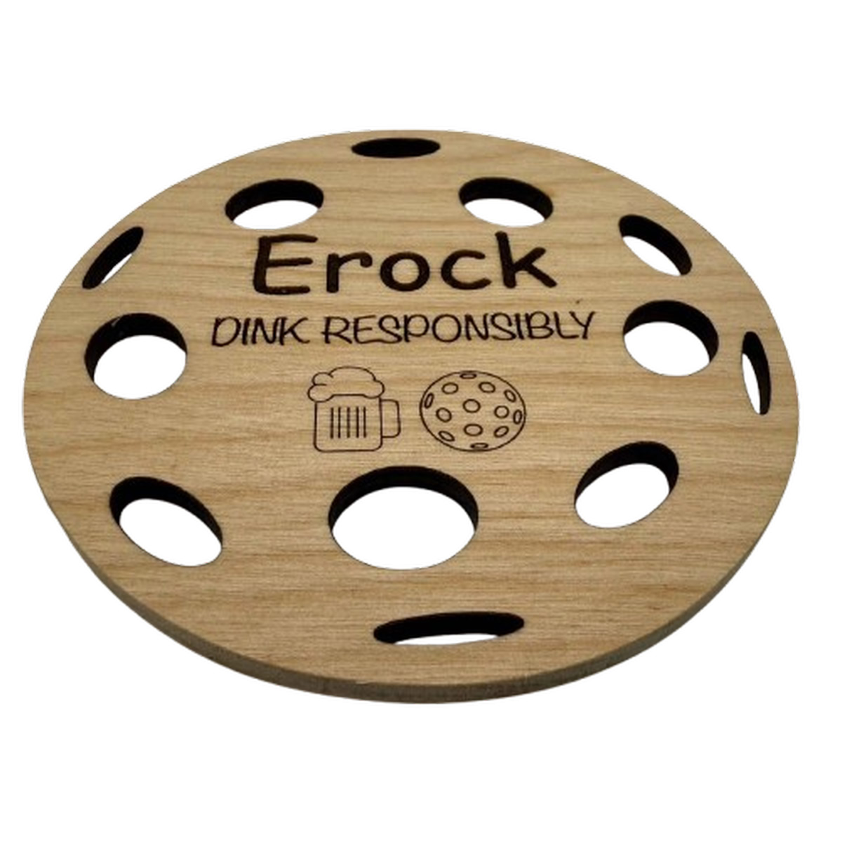 Pickleball Wood Coasters – Custom Set of 4 – Round - Image 3