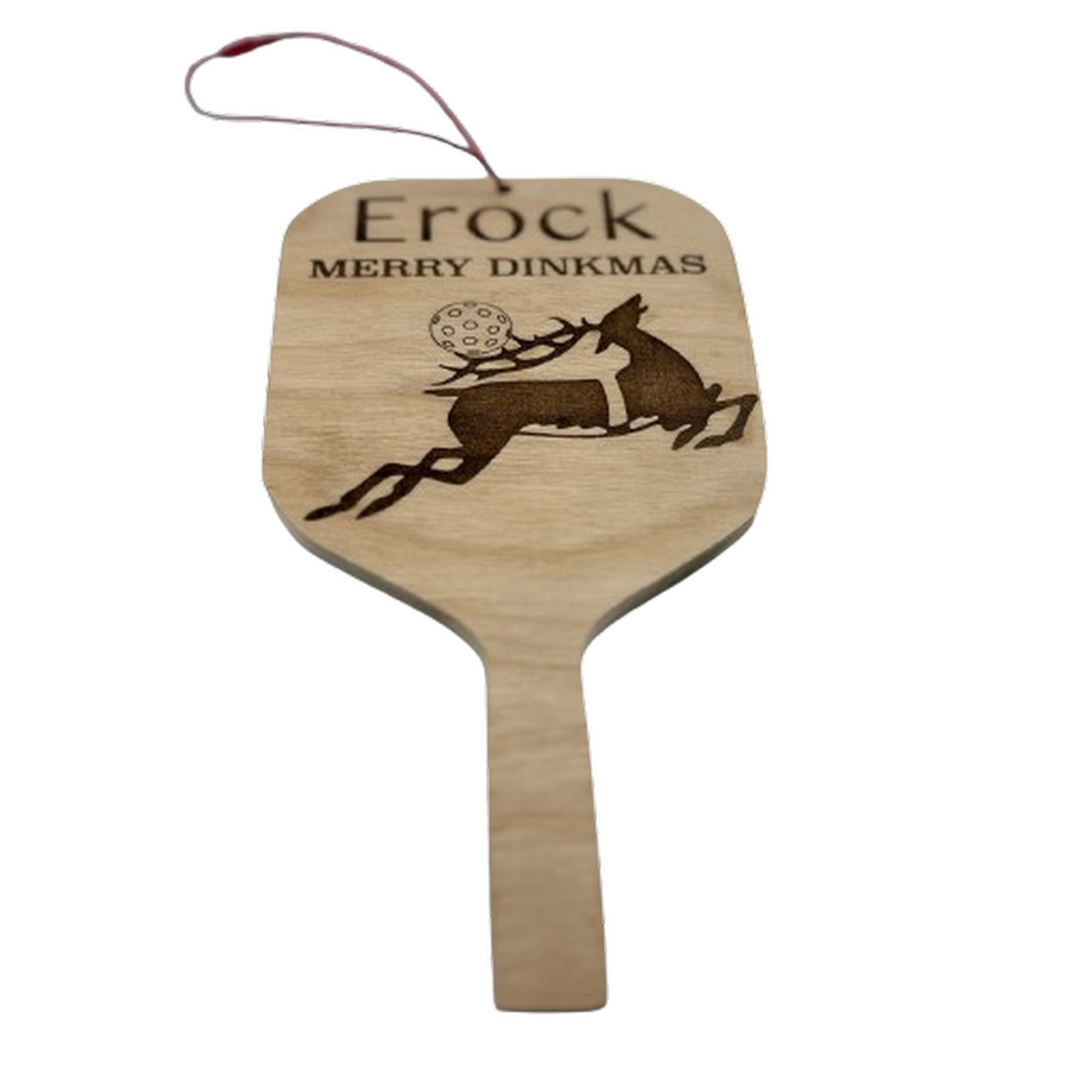 Pickleball Wood Ornaments – Custom Set of 2 – Paddle - Image 4