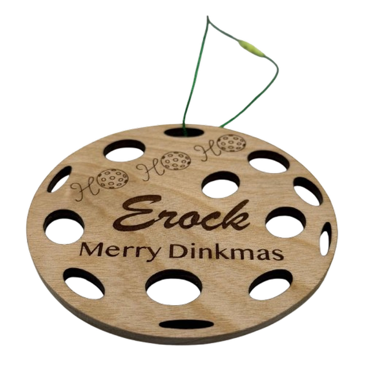 Pickleball Wood Ornaments – Custom Set of 2 – Round - Image 6