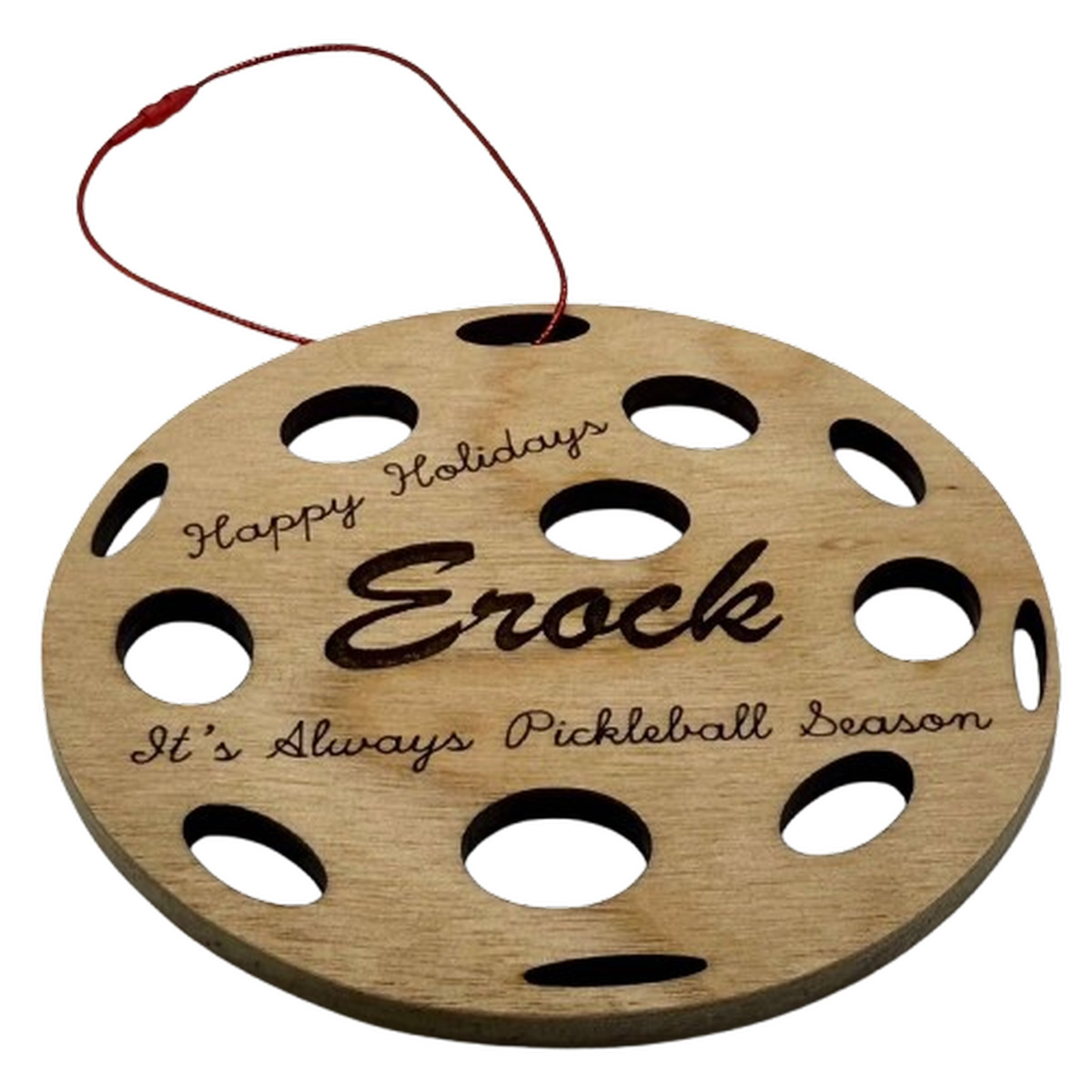 Pickleball Wood Ornaments – Custom Set of 2 – Round - Image 5