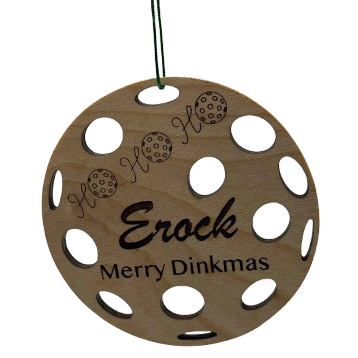 Pickleball Wood Ornaments – Custom Set of 2 – Round - Image 4